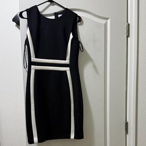 Calvin Klein Collection Black and White Paneled Dress